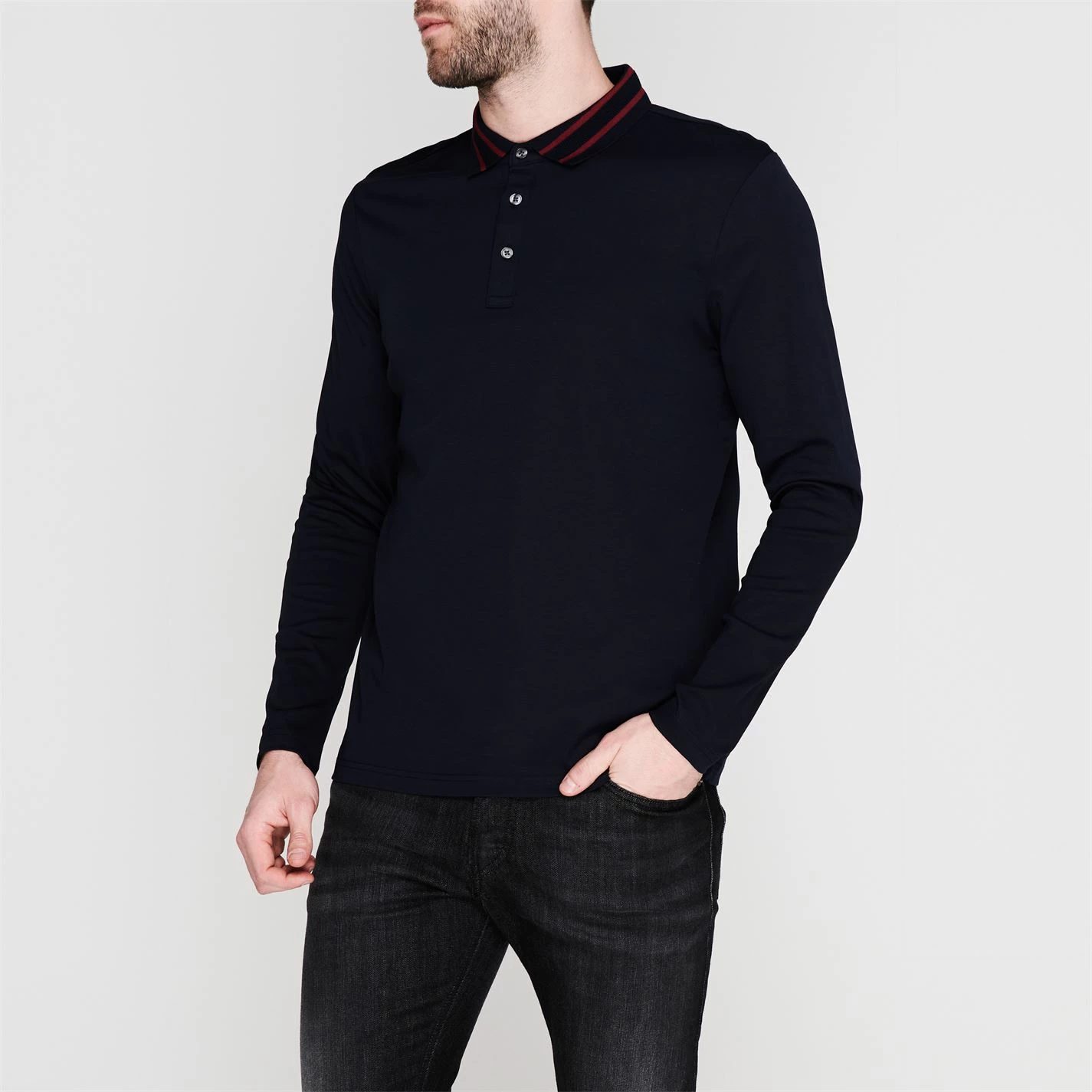 Michael Kors Nylon Patch Long Sleeve Polo Shirt 4 Michael Kors Nylon Patch Long Sleeve Polo Shirt - Image 2
