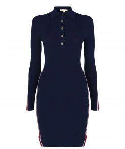 MICHAEL Michael Kors Michael Michael Kors Long Sleeve Tape Polo Dress